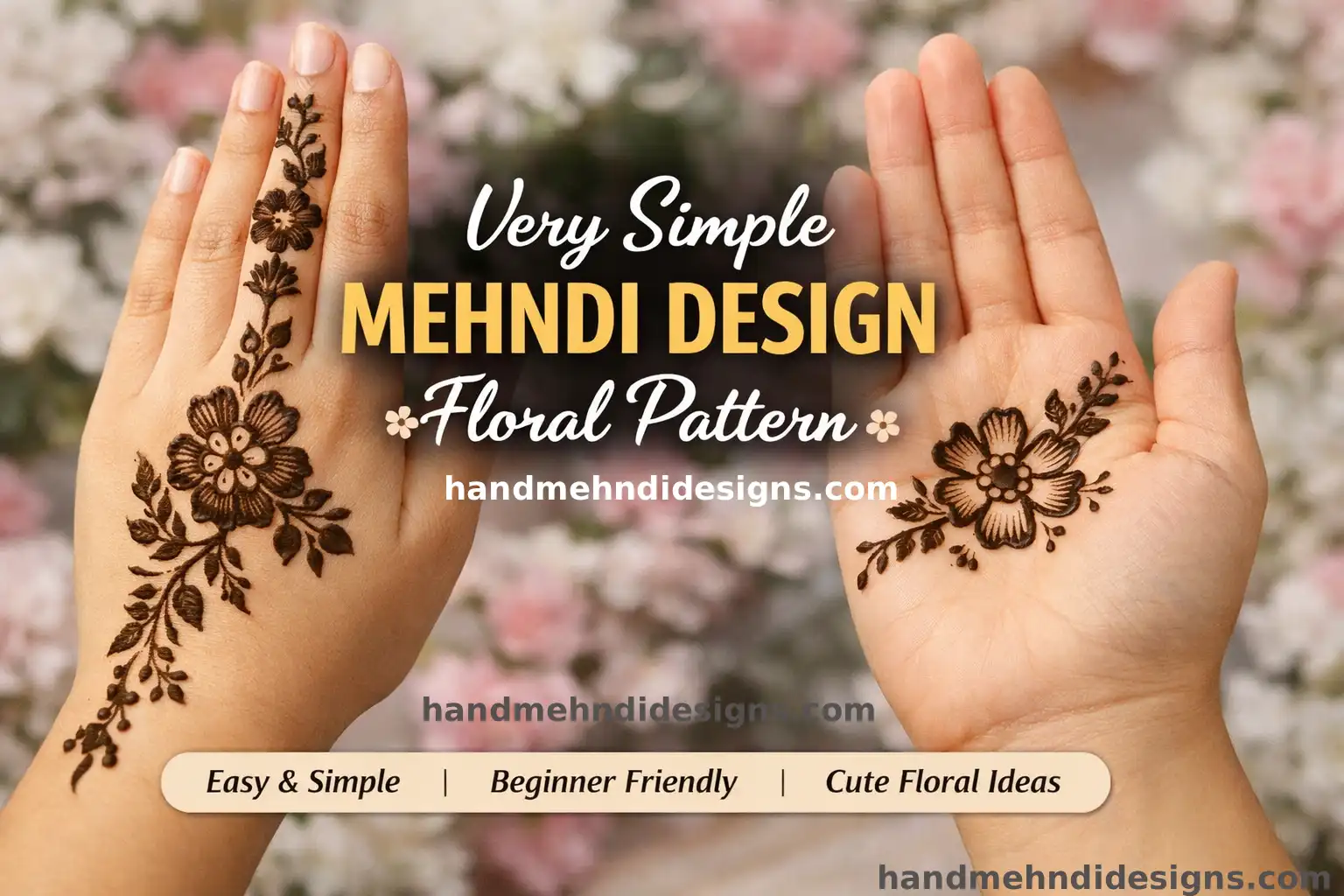easy floral mehndi design simple pattern on hand