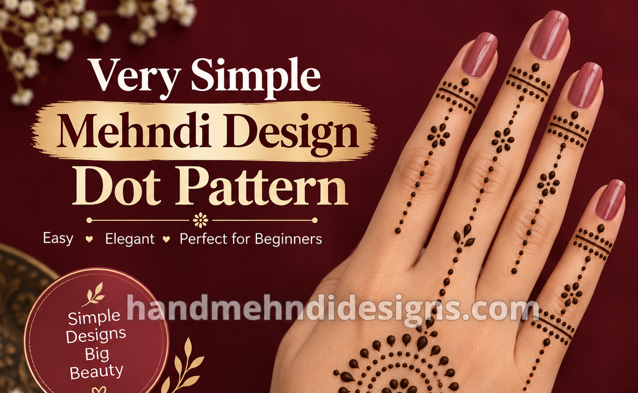Very simple mehndi design dot pattern with minimal dots